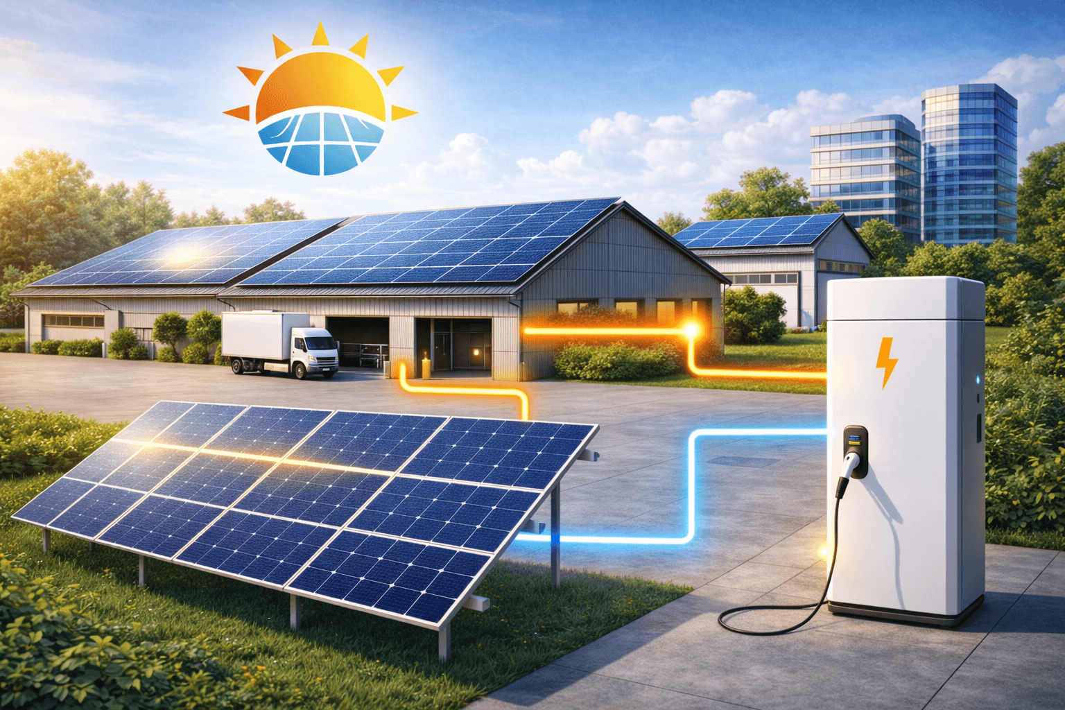 Gewerbliche Solaranlage auf Neubau