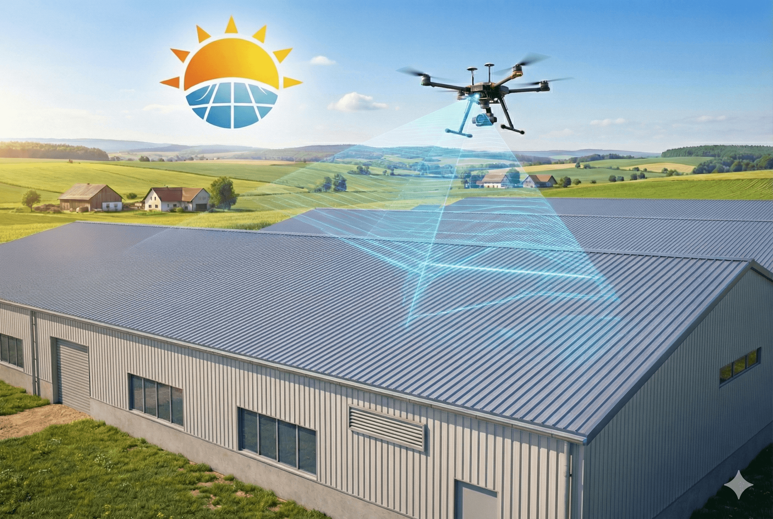 Drohnenvermessung und Flächenvermessung von Dächern